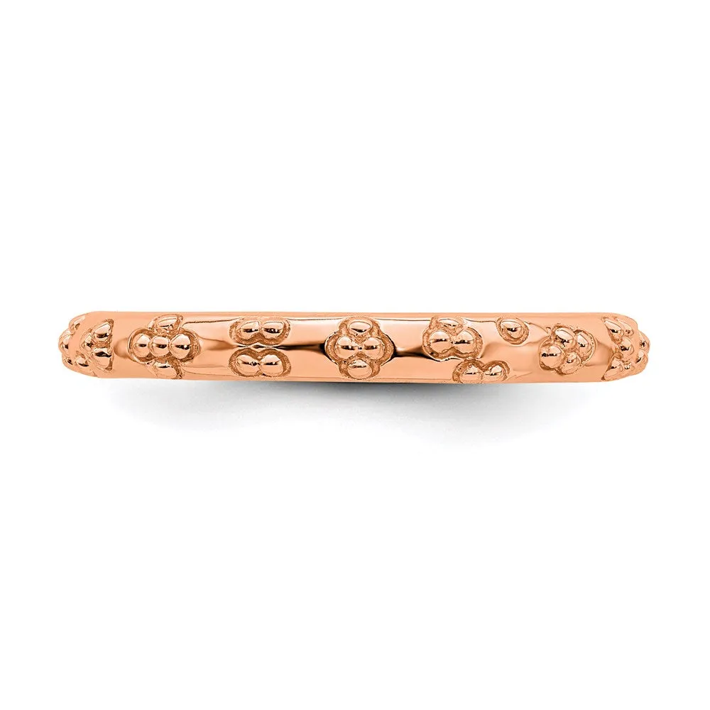 Sterling Silver Stackable Expressions Pink-plated Textured Ring | QSK1617