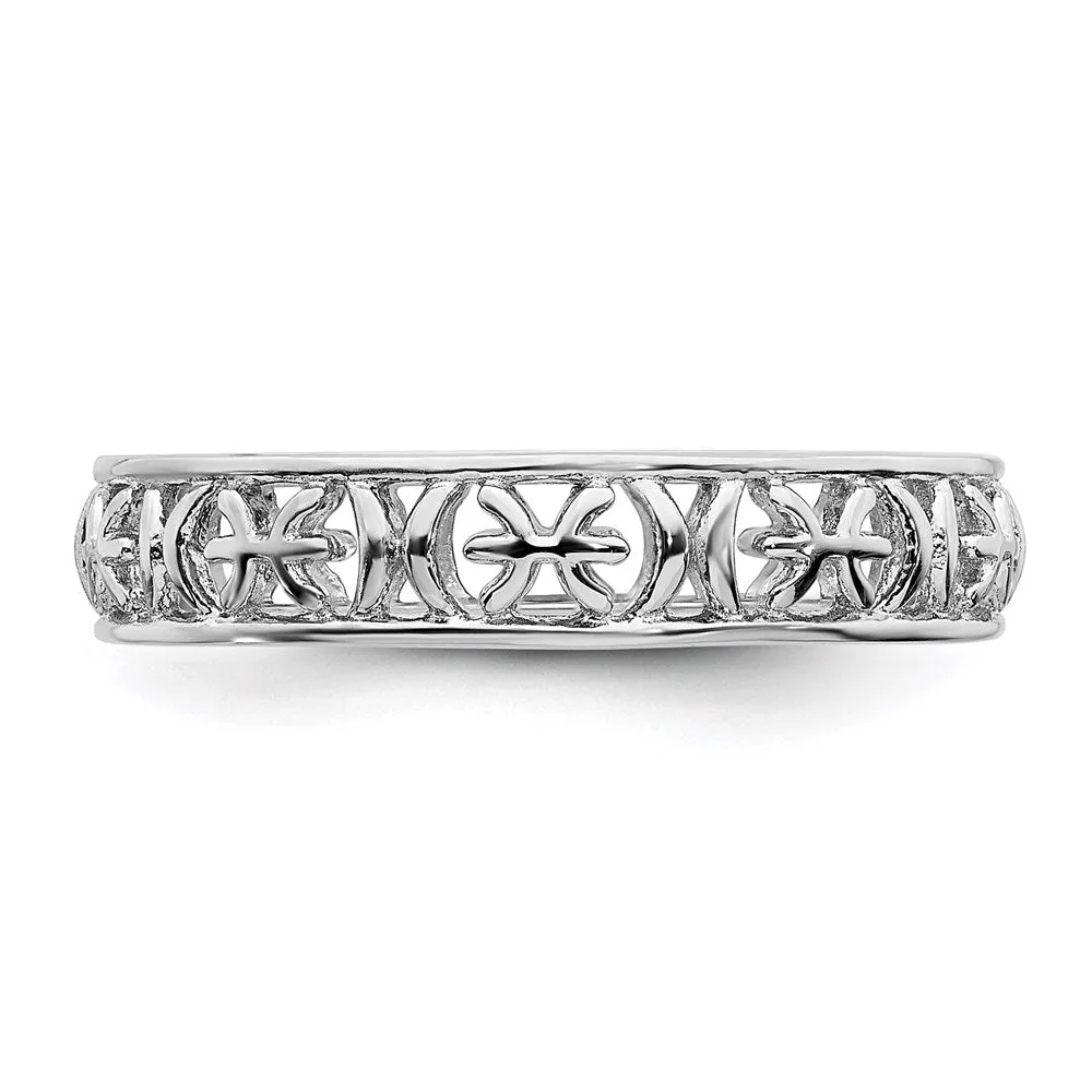 Sterling Silver Stackable Expressions Pisces Zodiac Ring | QSK2023