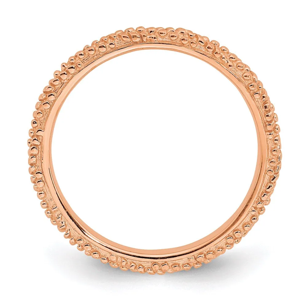 Sterling Silver Stackable Expressions Polished Rose Gold-plated Ring | QSK1839