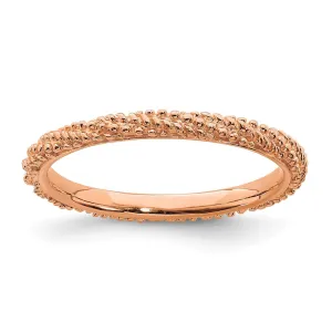 Sterling Silver Stackable Expressions Polished Rose Gold-plated Ring | QSK1839