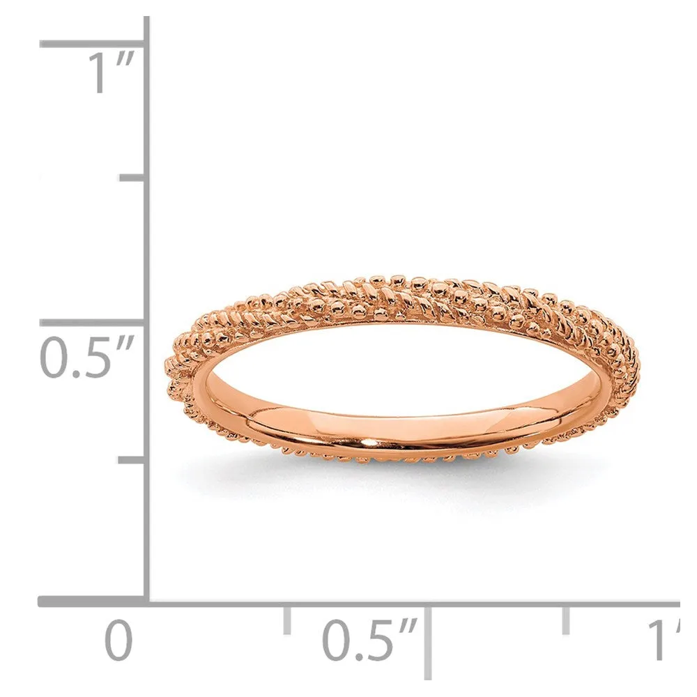 Sterling Silver Stackable Expressions Polished Rose Gold-plated Ring | QSK1839