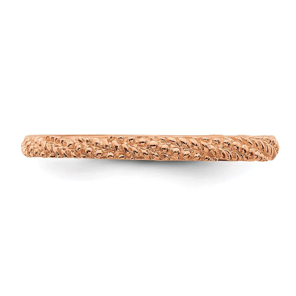 Sterling Silver Stackable Expressions Polished Rose Gold-plated Ring | QSK1839