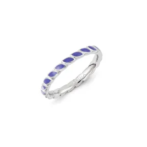 Sterling Silver Stackable Expressions Purple Enameled Ring | QSK1379