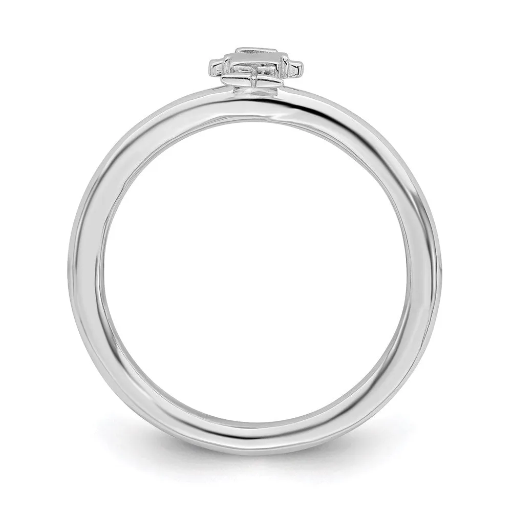 Sterling Silver Stackable Expressions Rhodium Boy Ring | QSK1935