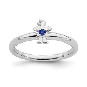 Sterling Silver Stackable Expressions Rhodium Cr. Sapp Girl Ring | QSK1931