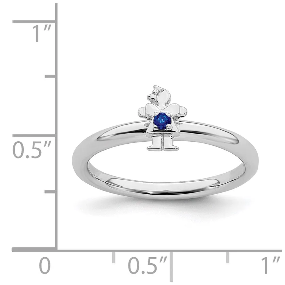 Sterling Silver Stackable Expressions Rhodium Cr. Sapp Girl Ring | QSK1931