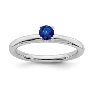 Sterling Silver Stackable Expressions Rhodium Cr. Sapp Ring | QSK1907