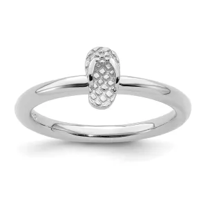 Sterling Silver Stackable Expressions Rhodium Flip Flop Ring | QSK1969