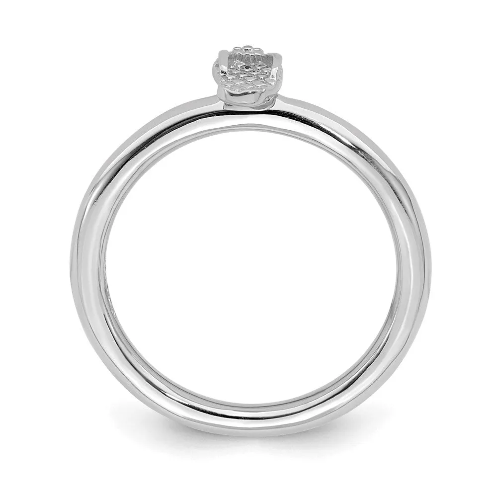 Sterling Silver Stackable Expressions Rhodium Flip Flop Ring | QSK1969