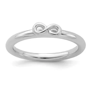 Sterling Silver Stackable Expressions Rhodium Infinity Symbol Ring | QSK1975