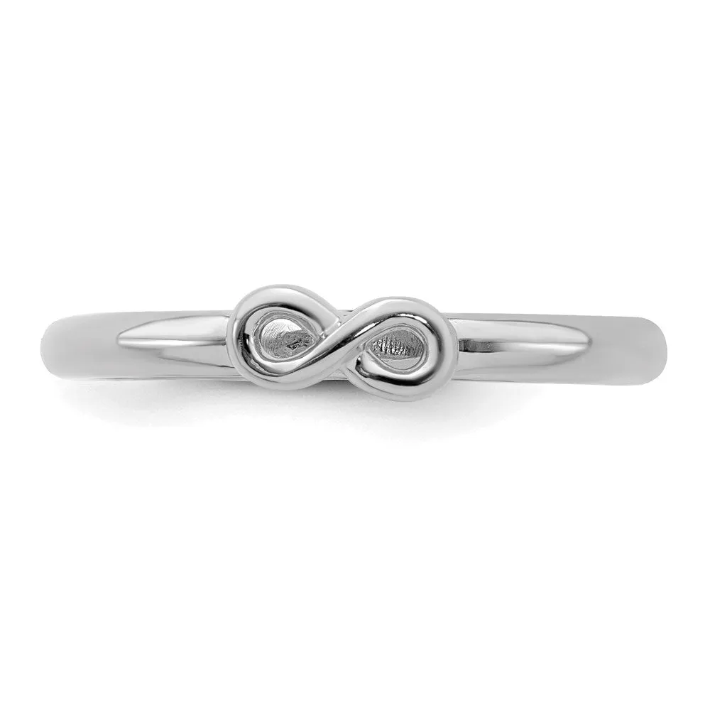 Sterling Silver Stackable Expressions Rhodium Infinity Symbol Ring | QSK1975
