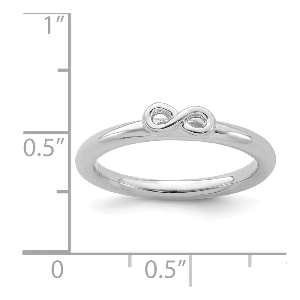 Sterling Silver Stackable Expressions Rhodium Infinity Symbol Ring | QSK1975