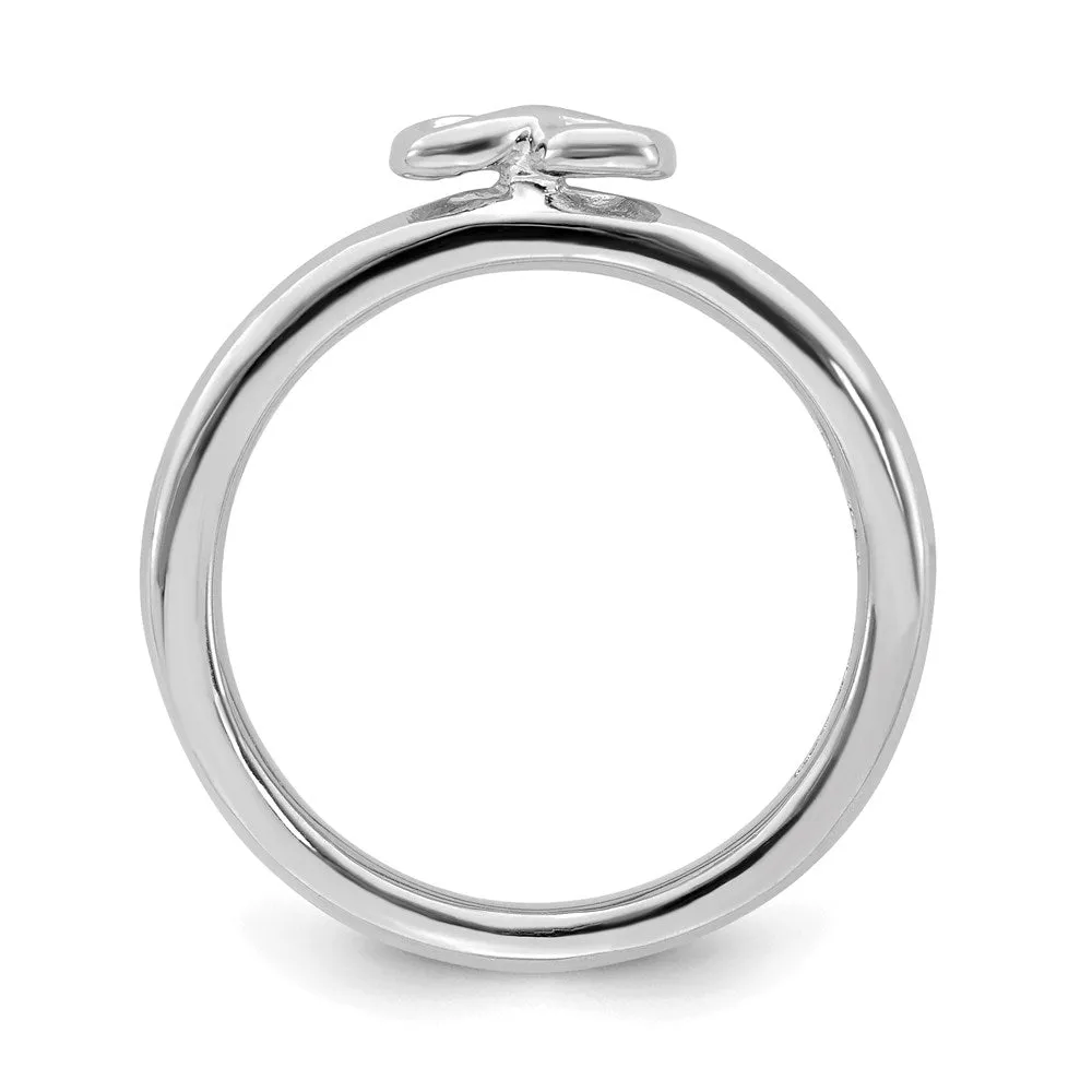 Sterling Silver Stackable Expressions Rhodium Infinity Symbol Ring | QSK1975