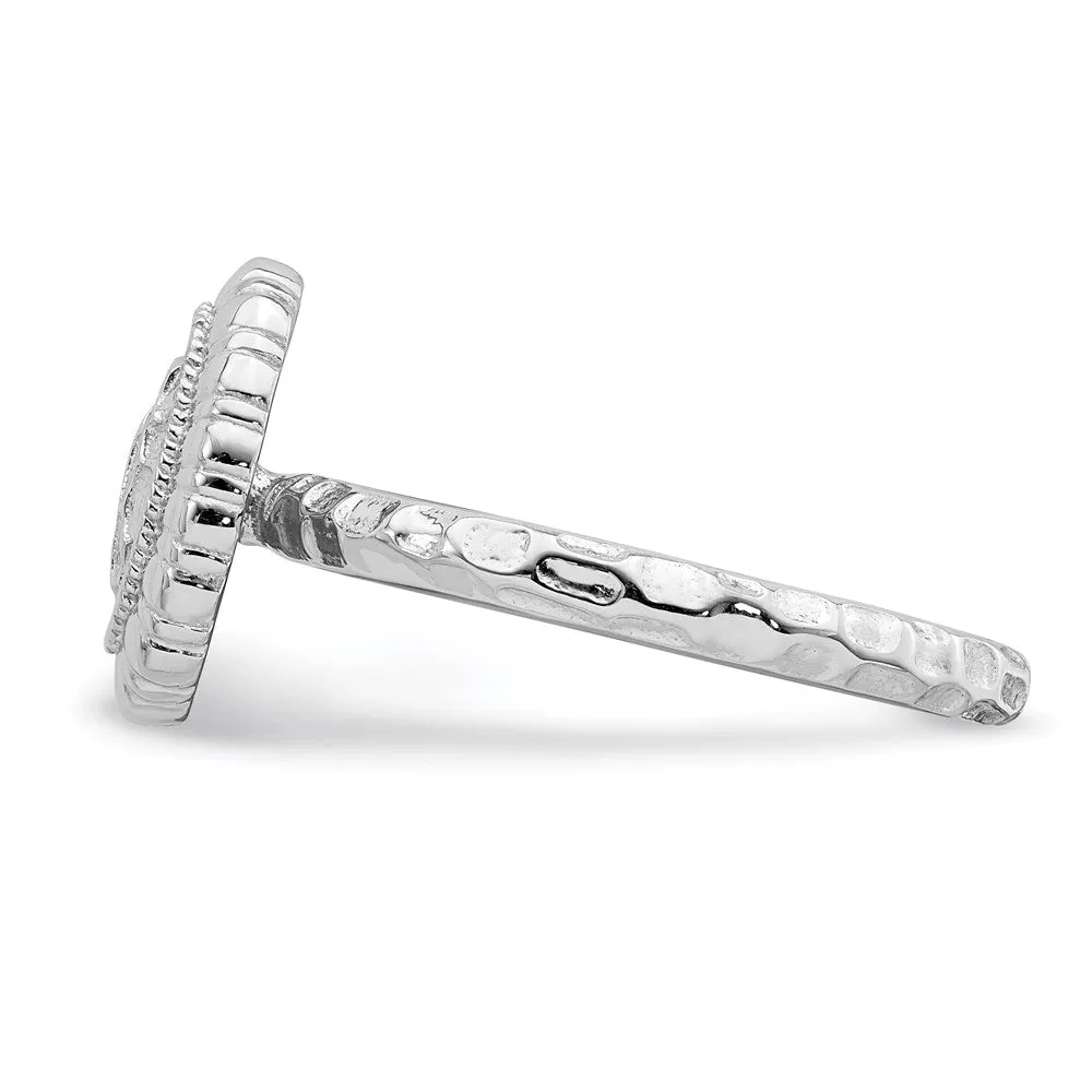 Sterling Silver Stackable Expressions Rhodium-plated Oval Ring | QSK1606