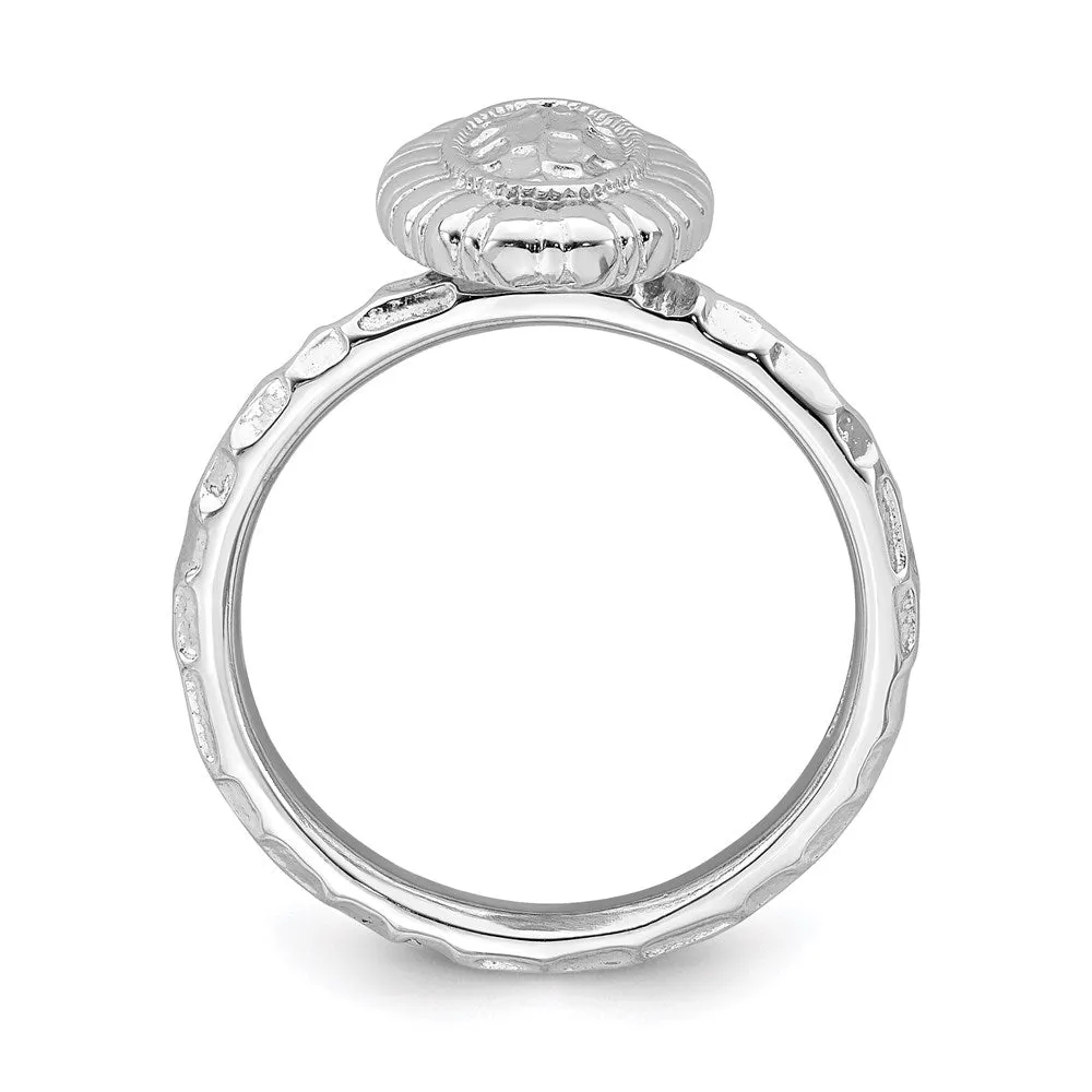 Sterling Silver Stackable Expressions Rhodium-plated Oval Ring | QSK1606
