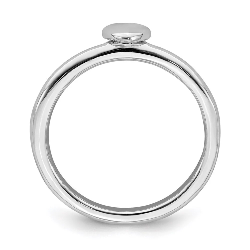 Sterling Silver Stackable Expressions Rhodium Puffed Heart Ring | QSK1989