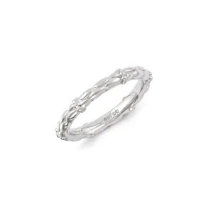 Sterling Silver Stackable Expressions Rhodium Ring | QSK1137