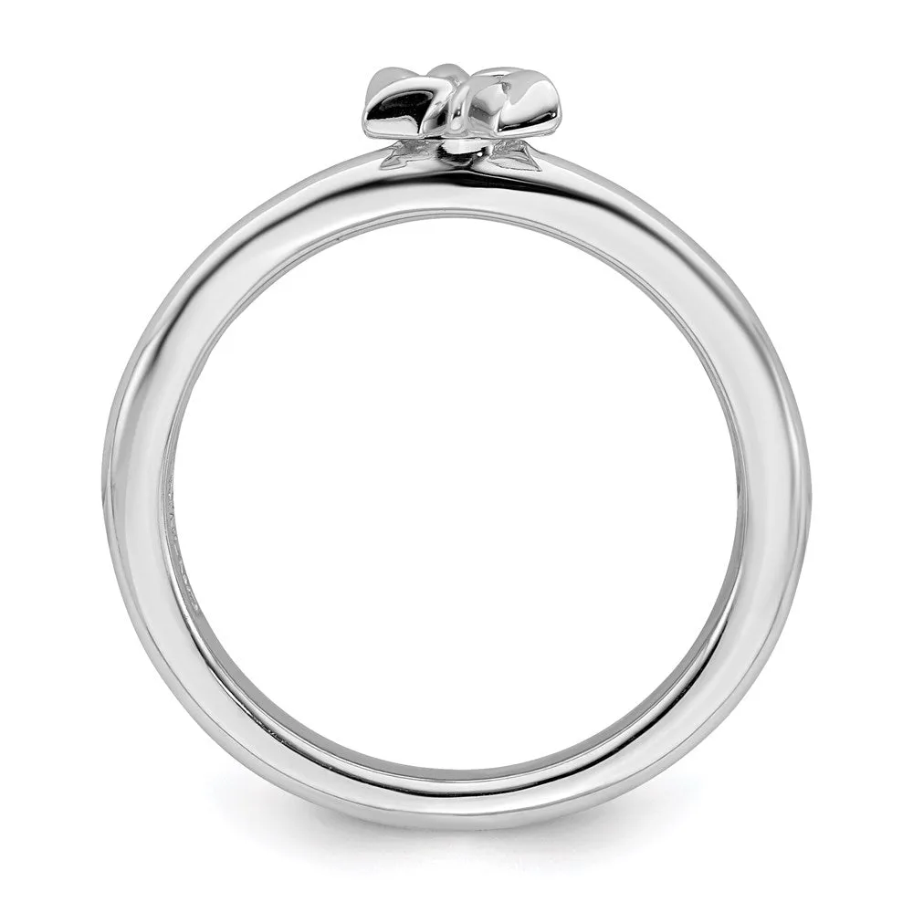 Sterling Silver Stackable Expressions Rhodium Star of David Ring | QSK1951