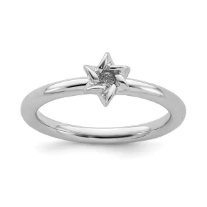 Sterling Silver Stackable Expressions Rhodium Star of David Ring | QSK1951