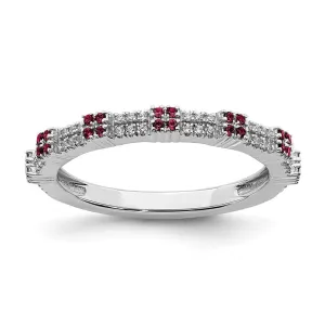Sterling Silver Stackable Expressions Rhodolite Garnet & Diamond Ring | QSK2153