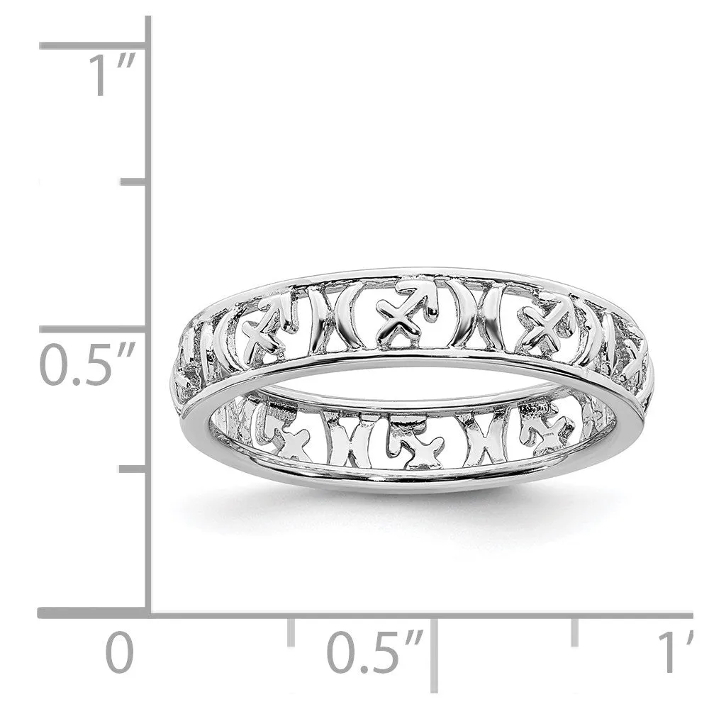 Sterling Silver Stackable Expressions Sagittarius Zodiac Ring | QSK2020