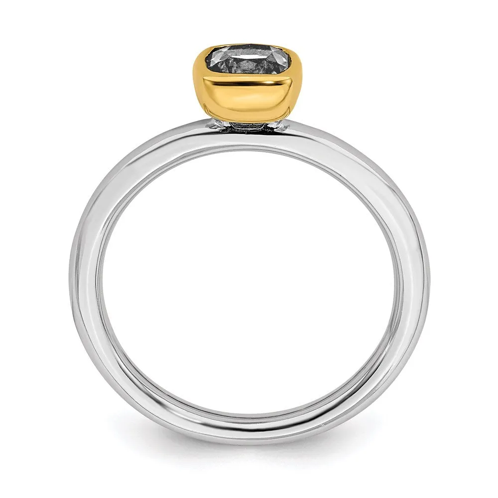 Sterling Silver Stackable Expressions w/Gold-plated White Topaz Ring | QSK1890