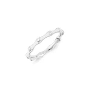 Sterling Silver Stackable Expressions White Enameled Ring | QSK1392