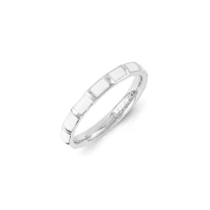 Sterling Silver Stackable Expressions White Enameled Ring | QSK1432