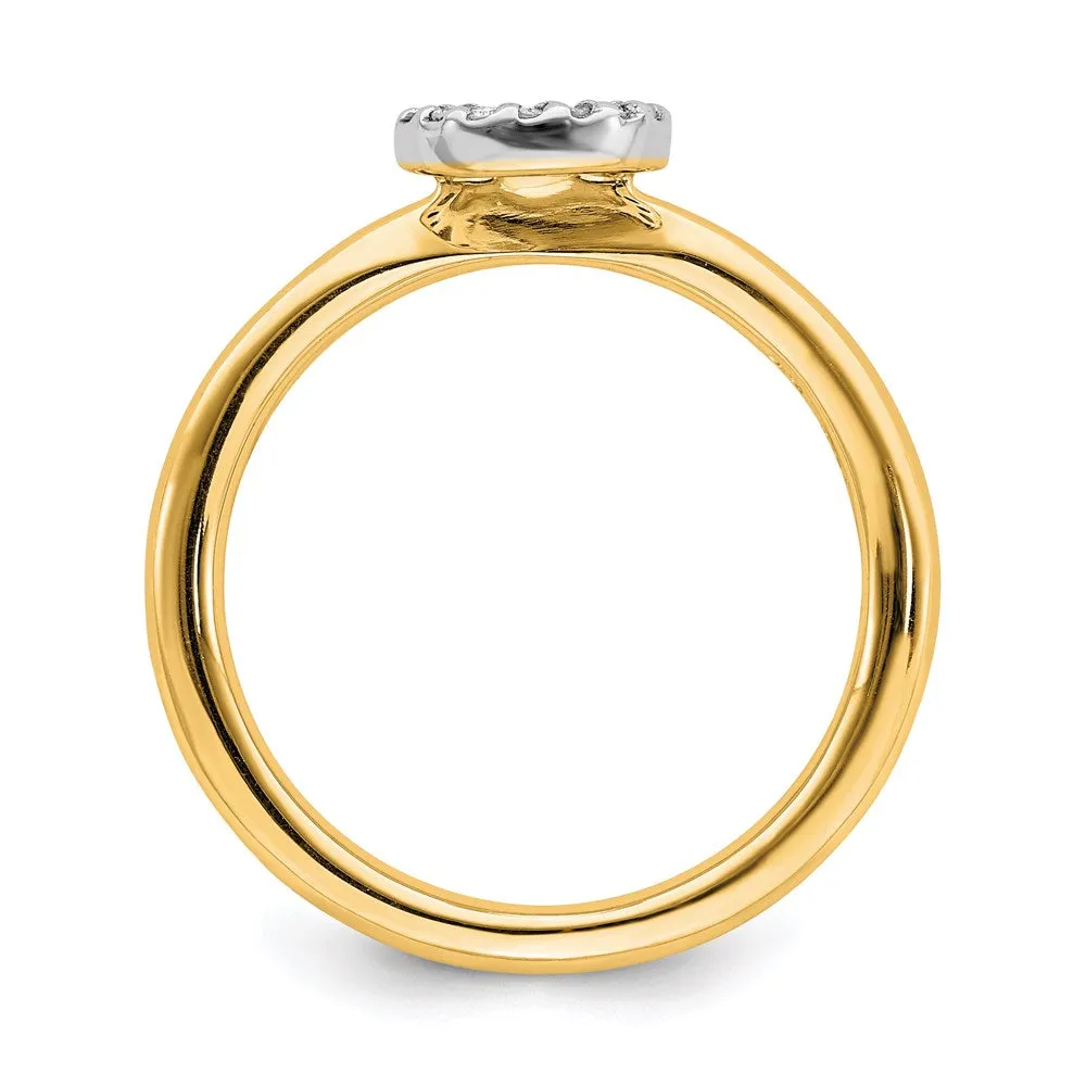 Sterling Silver Stackable Expressions Yellow-plated Halo Dia. Ring | QSK1992