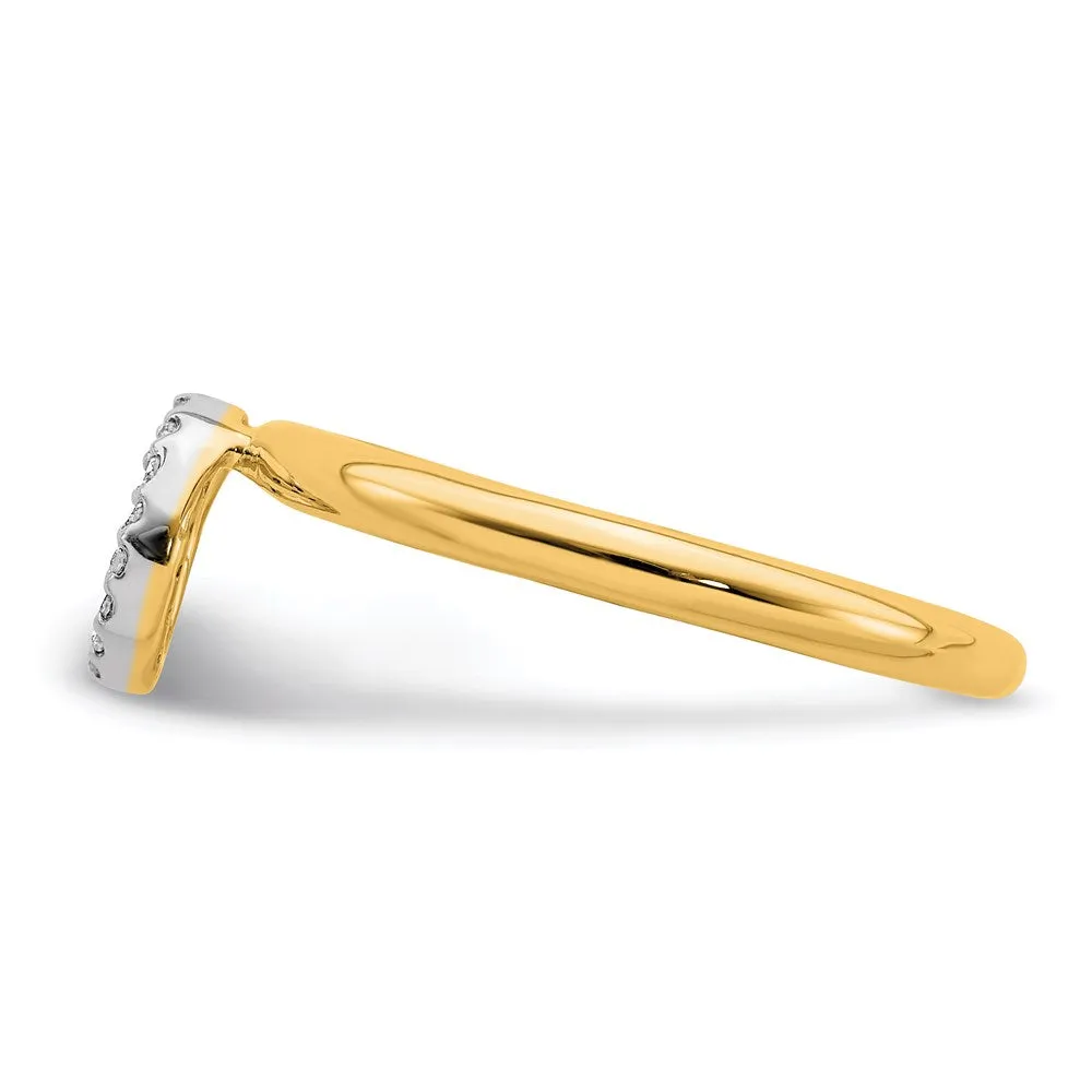 Sterling Silver Stackable Expressions Yellow-plated Lg. Halo Dia. Ring | QSK1995