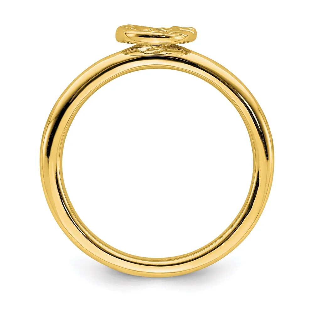 Sterling Silver Stackable Expressions Yellow-plated Sun/Moon Ring | QSK1942