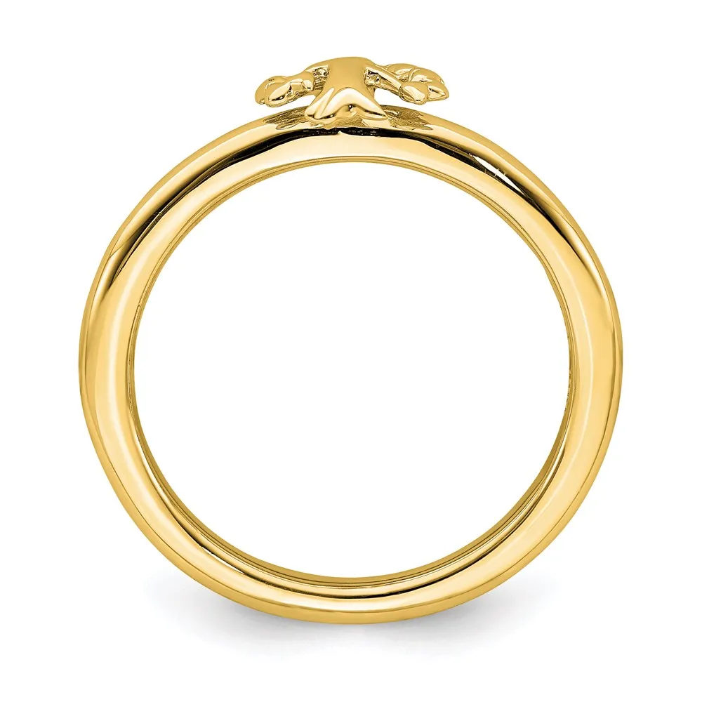 Sterling Silver Stackable Expressions Yellow-plated Tree Ring | QSK1976