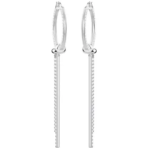 Swarovski Women's Earrings - Lifelong Crystal Rhodium Plated Hoop Pierced | 5392184