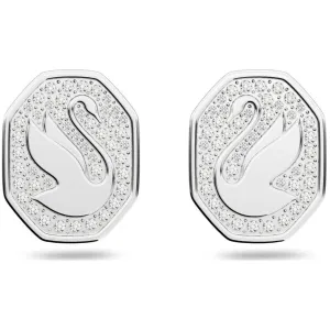 Swarovski Women's Stud Earrings - Signum Swan Rhodium Plated White Crystal | 5621097