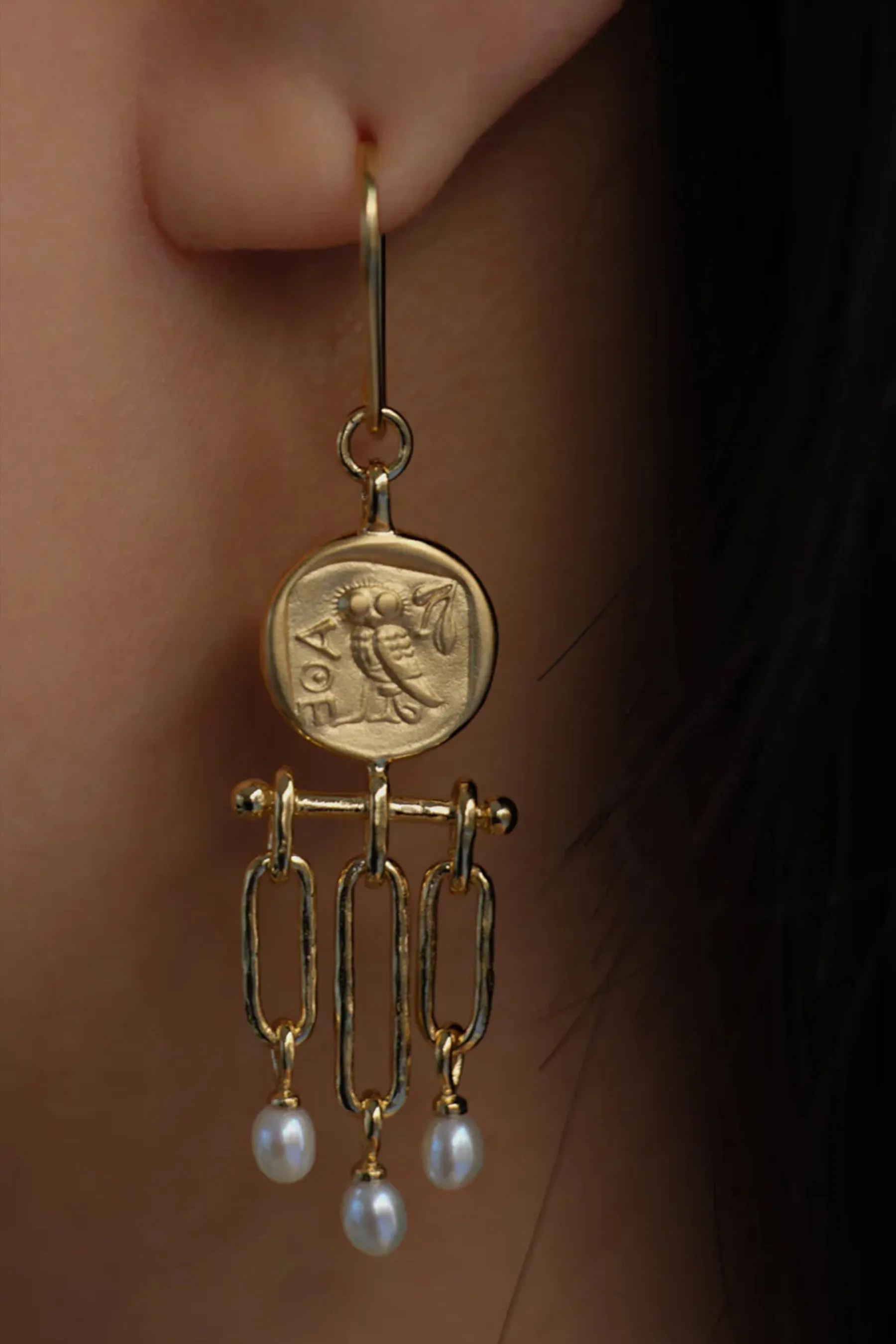 Temple Of The Sun Palas Earring - Gold