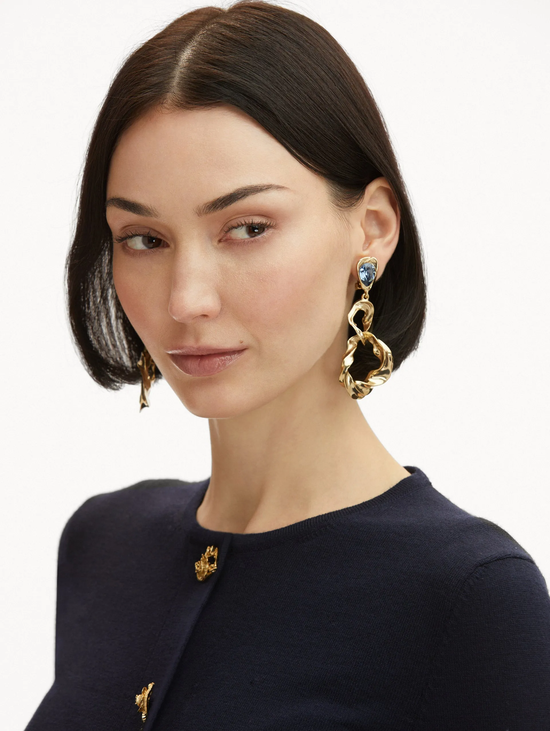 Textured Baroque Clip-On Earrings