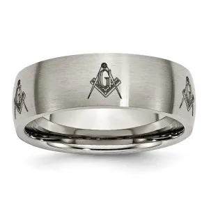 Titanium 8mm Laser Design Brushed Band | TB26M