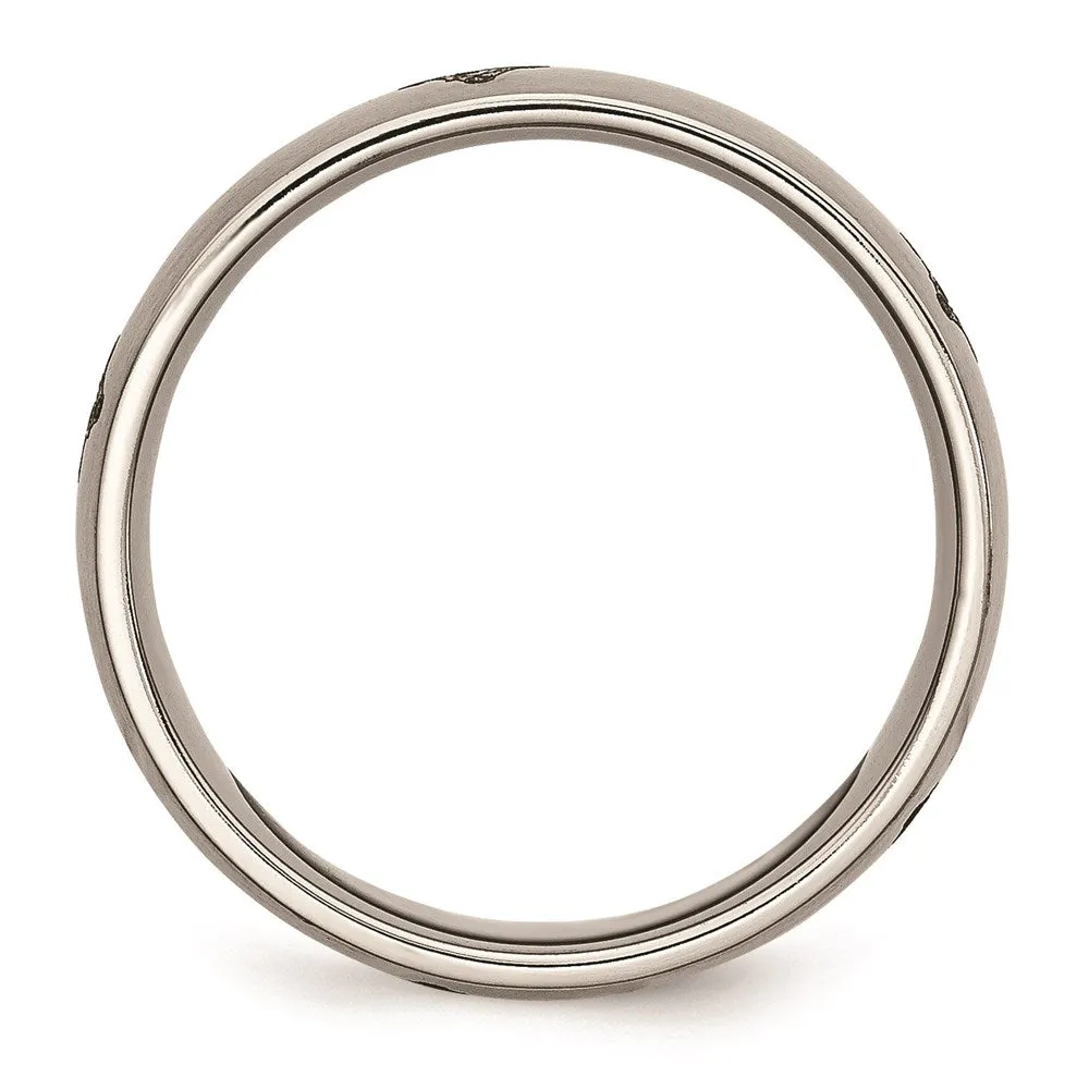 Titanium 8mm Laser Design Brushed Band | TB26M