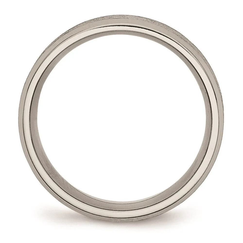 Titanium Beveled Edge 8mm Satin and Brushed Band | TB13