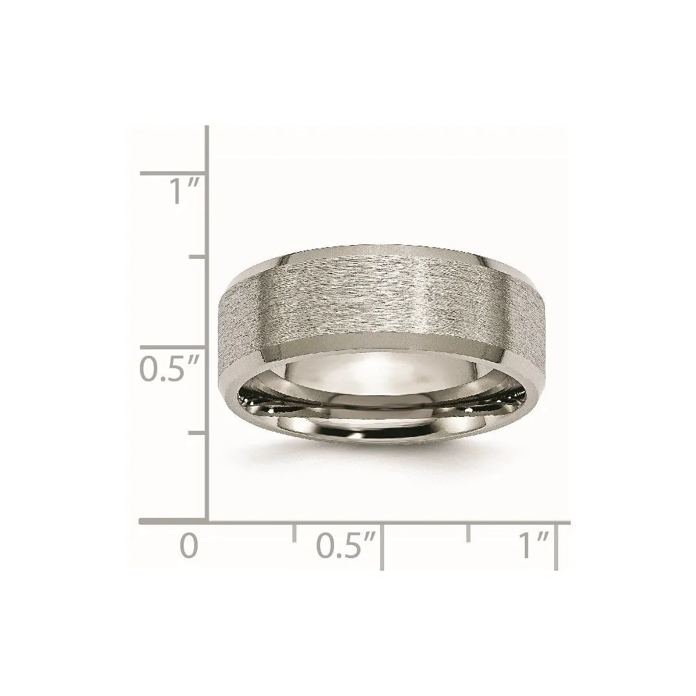 Titanium Beveled Edge 8mm Satin and Brushed Band | TB13