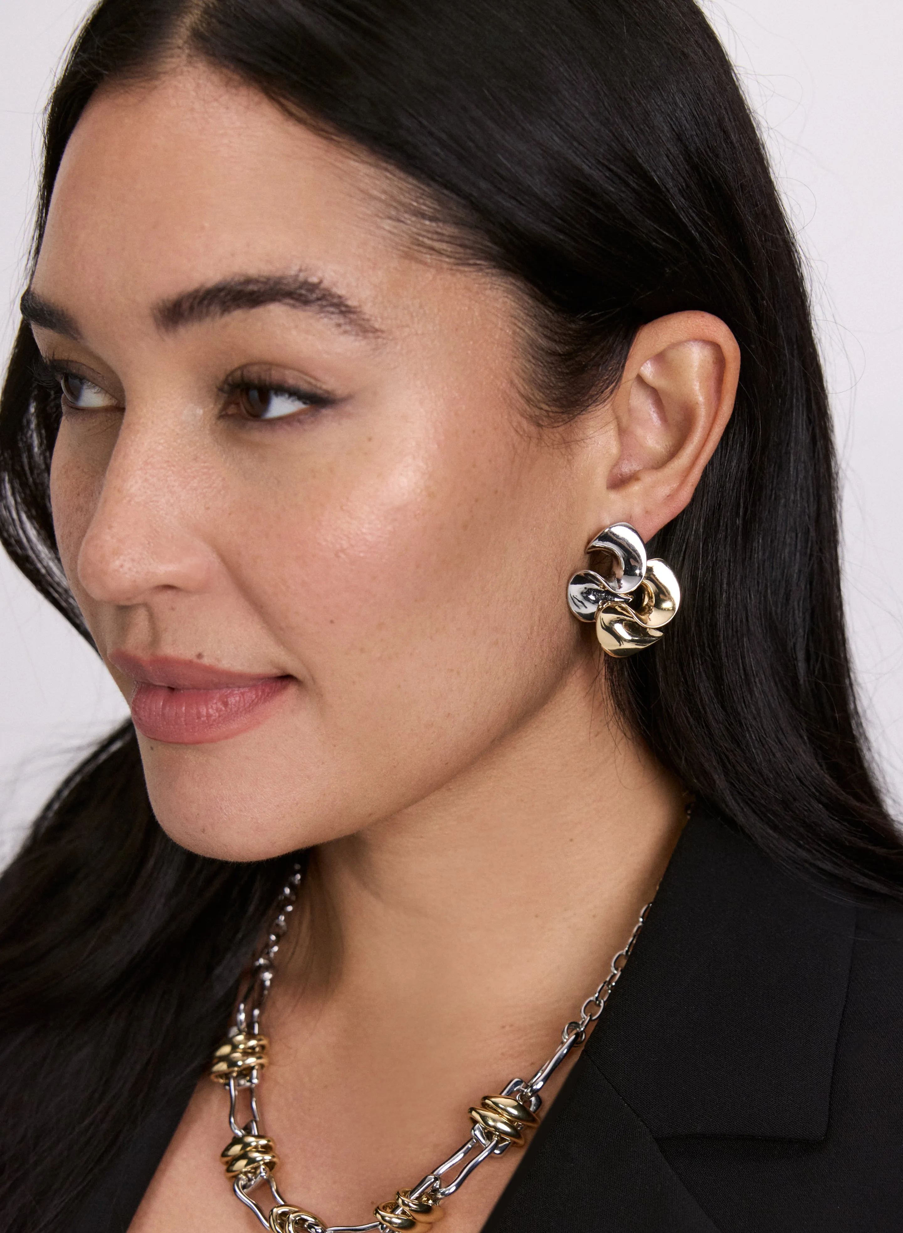 Two-Tone Stud Earrings
